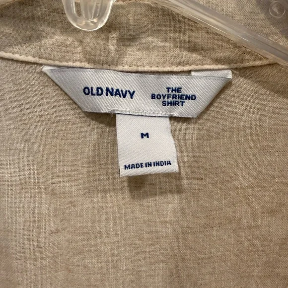 Old Navy Women’s Linen-Blend Boyfriend Shirt - Picture 2 of 8